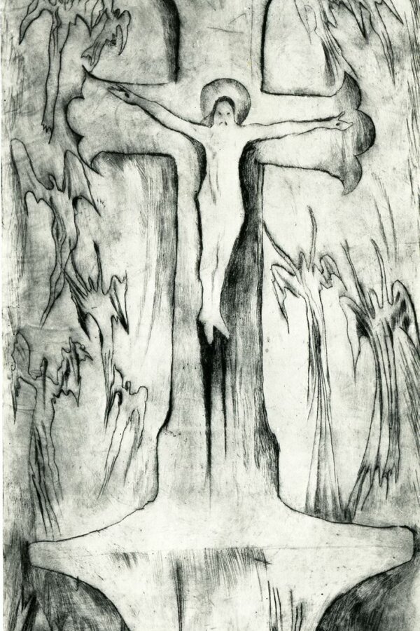 Kristus z Vých – Slovenska Suchá jehla (vystaven na trienále v  		Krakově,  	na Konfrontaci v Teplicích)